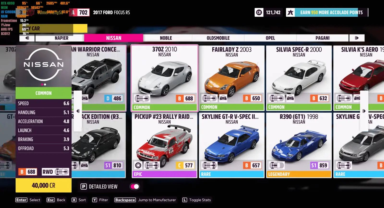 Froza Horizon Car Selection